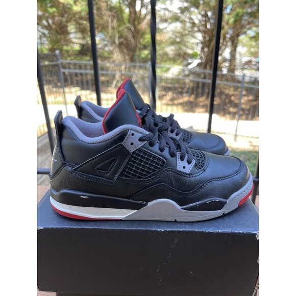 Nike Air Jordan 4 Retro “Bred Reimagined” Black/Red BQ7669-006 Youth Size 3Y - Picture 2 of 15